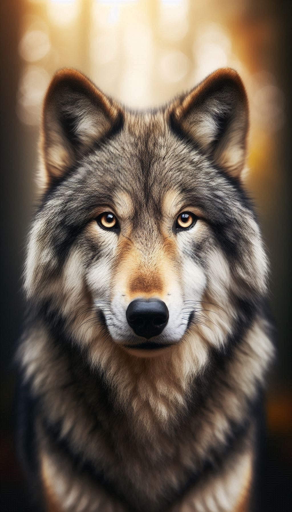 Realistic Portrait of a Timber Wolf Nature's Beauty