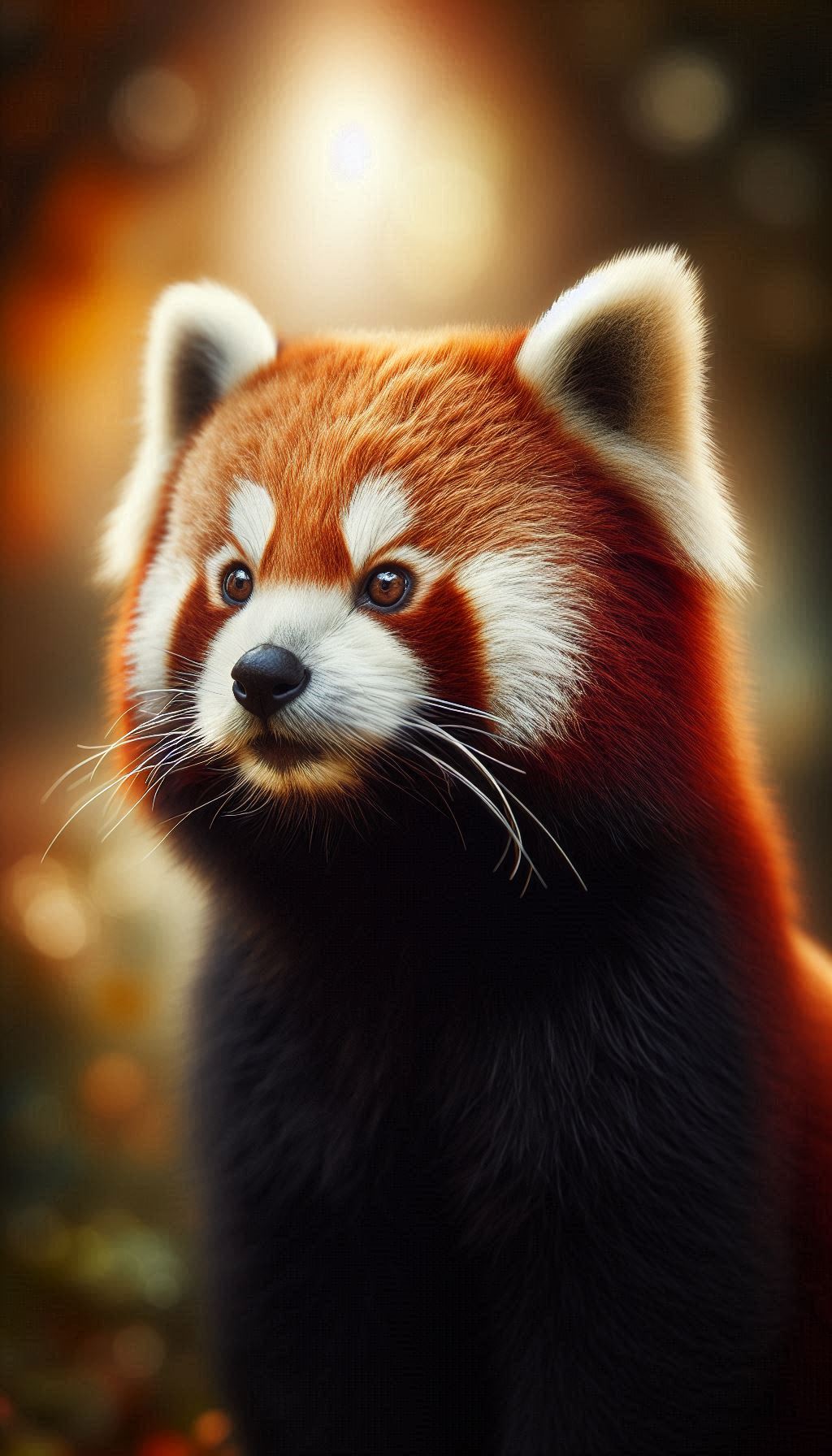 Realistic Red Panda Portrait Stunning Wildlife Wallpaper Background for iPhone and Android