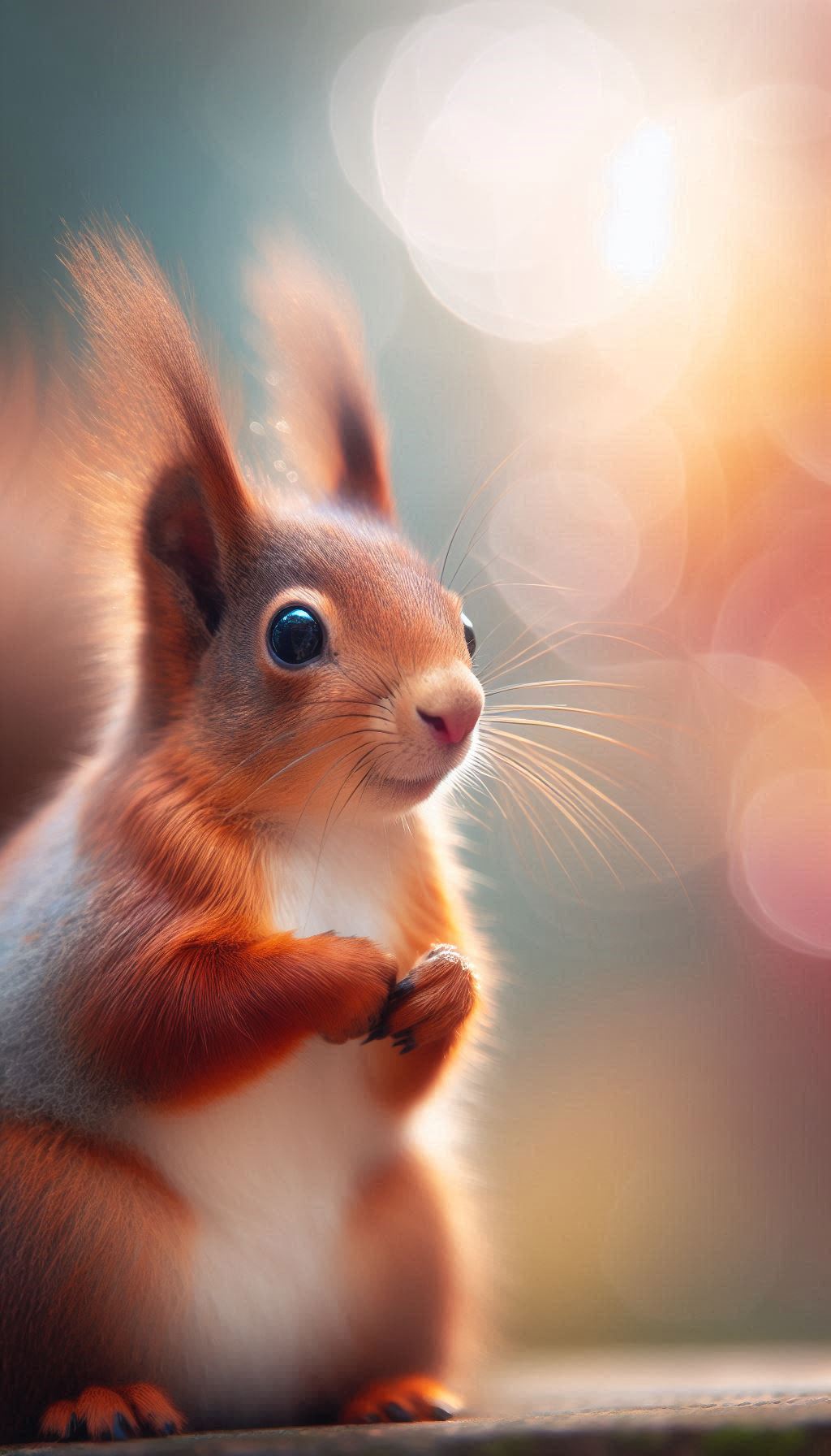 Rending Squirrel Close-up with a Dreamy Background Wallpapers for Smartphones