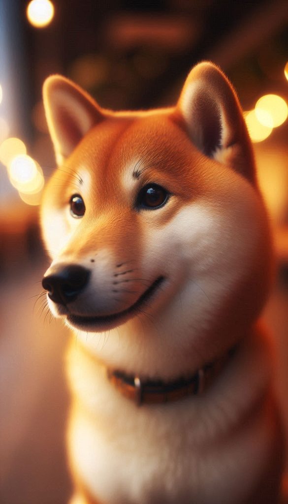Shiba Inu close-up photos with soft warm light in the background for Android