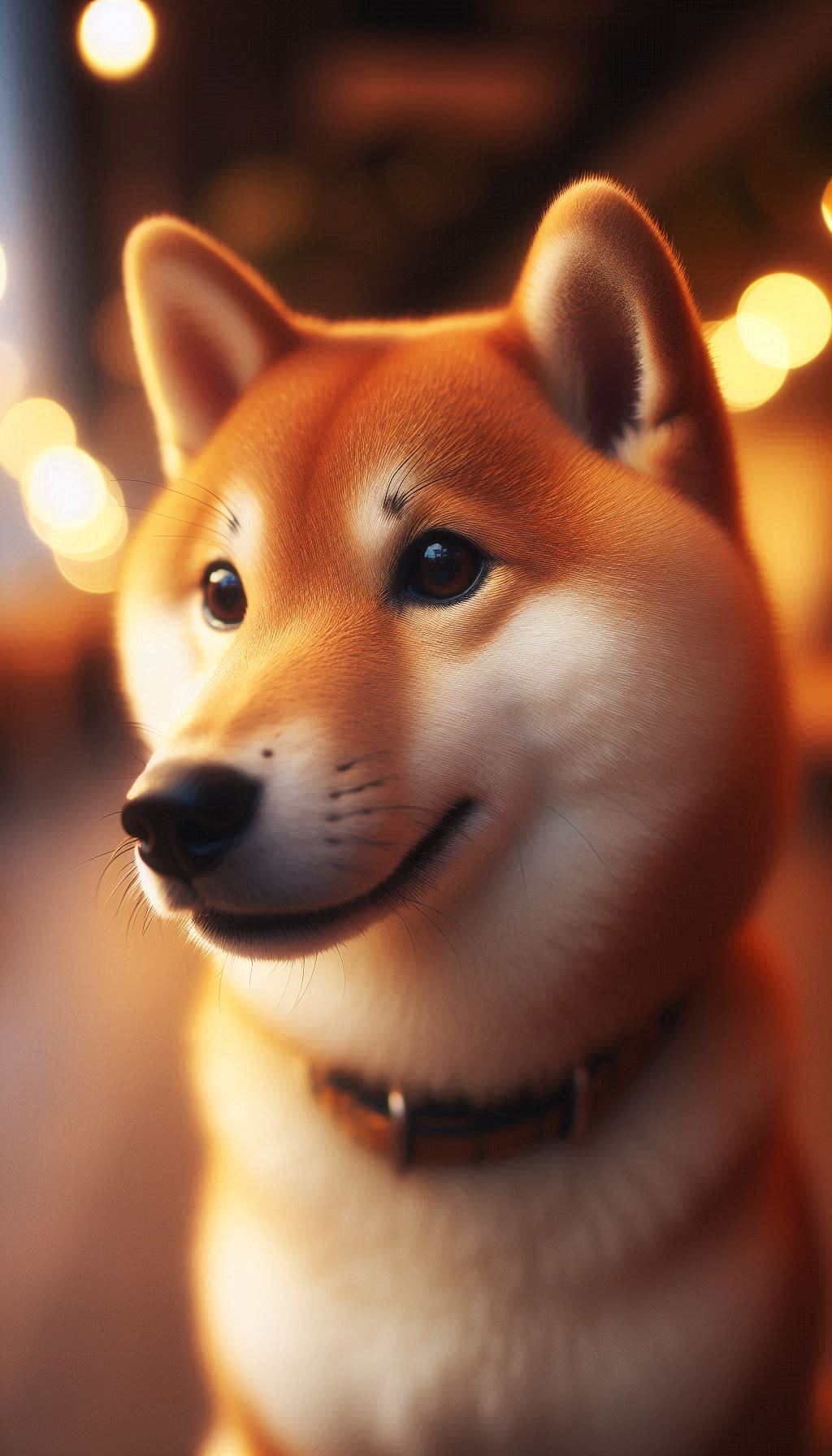 Shiba Inu close-up photos with soft warm light in the background for Android