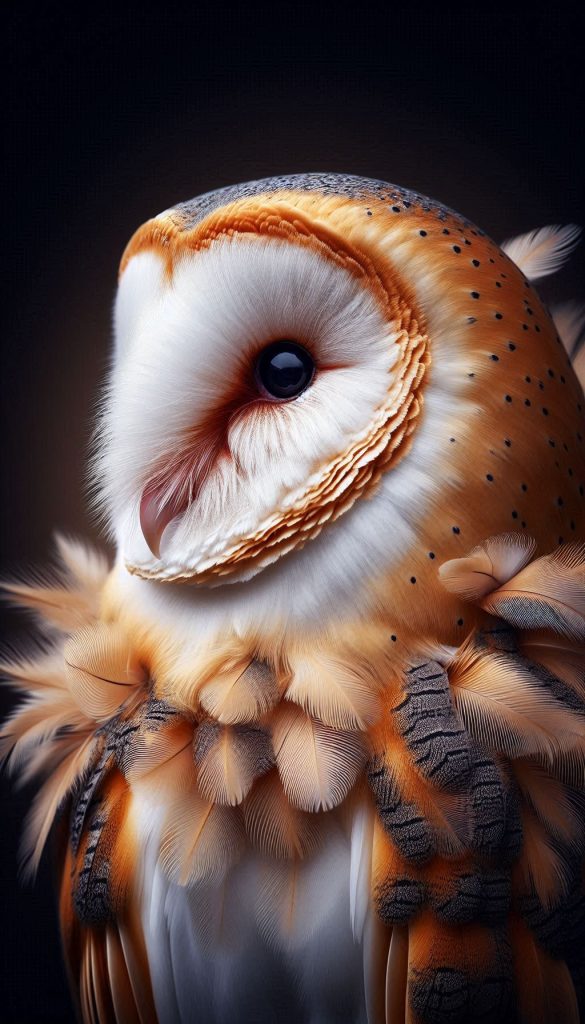 Stunning Portrait of a Barn Owl with Soft Feather Details - Artistic Wallpaper