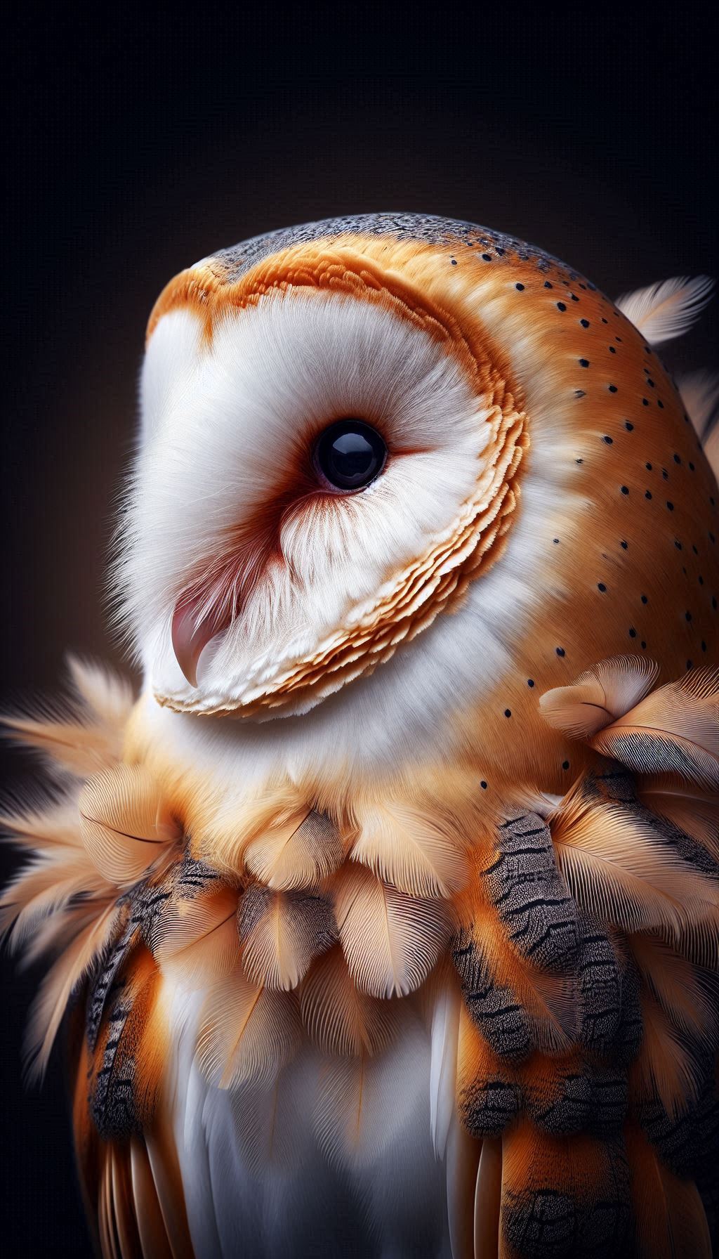Stunning Portrait of a Barn Owl with Soft Feather Details - Artistic Wallpaper