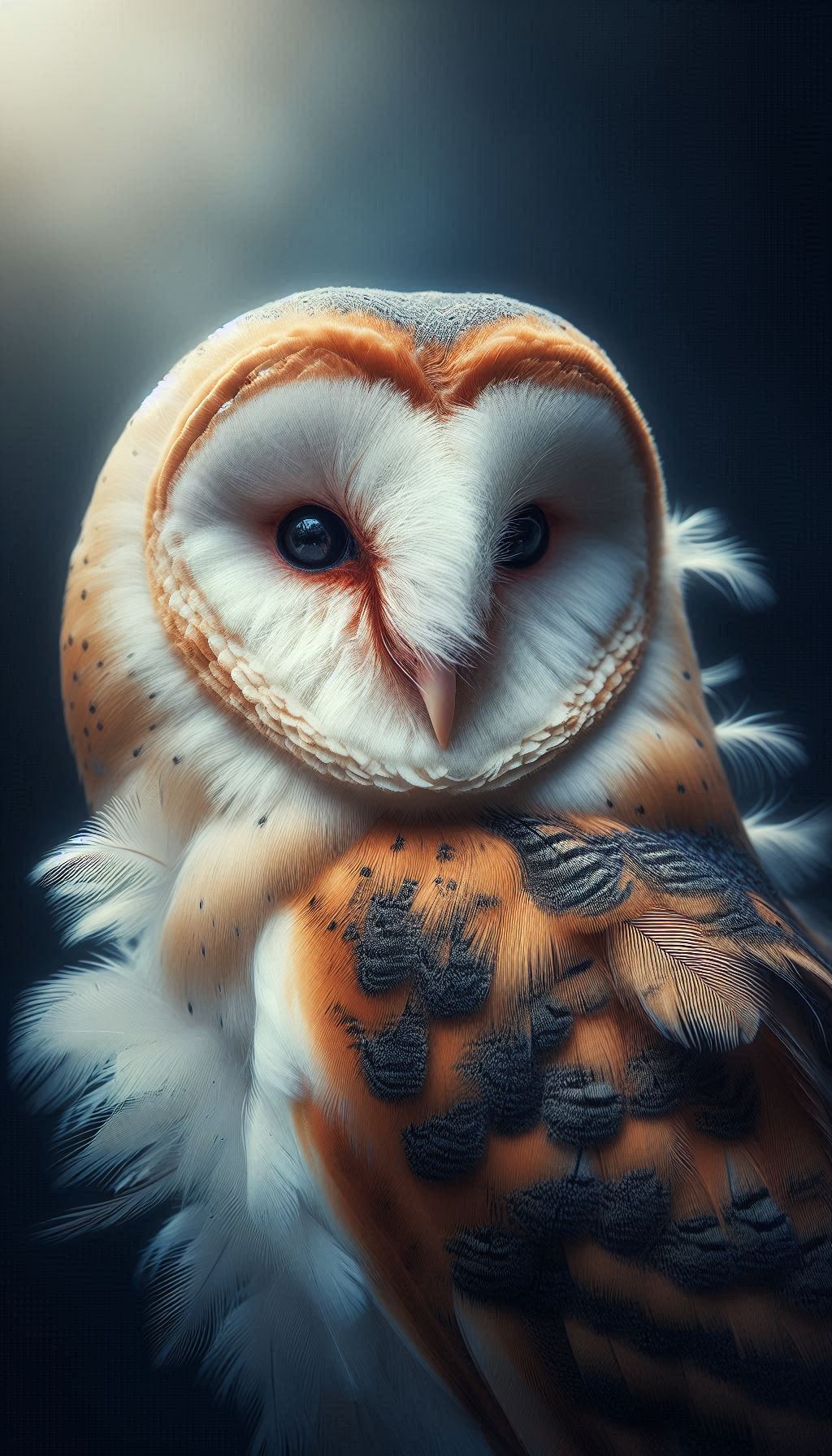 Stunning photo of a barn owl with soft feather details - Artistic wallpaper wallpaper for iPhone