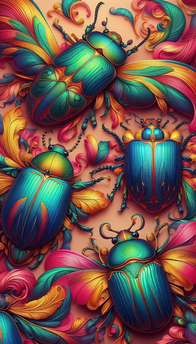 Vibrant Chrysolina Beetle Patterns A Unique Insect Wallpaper Collection