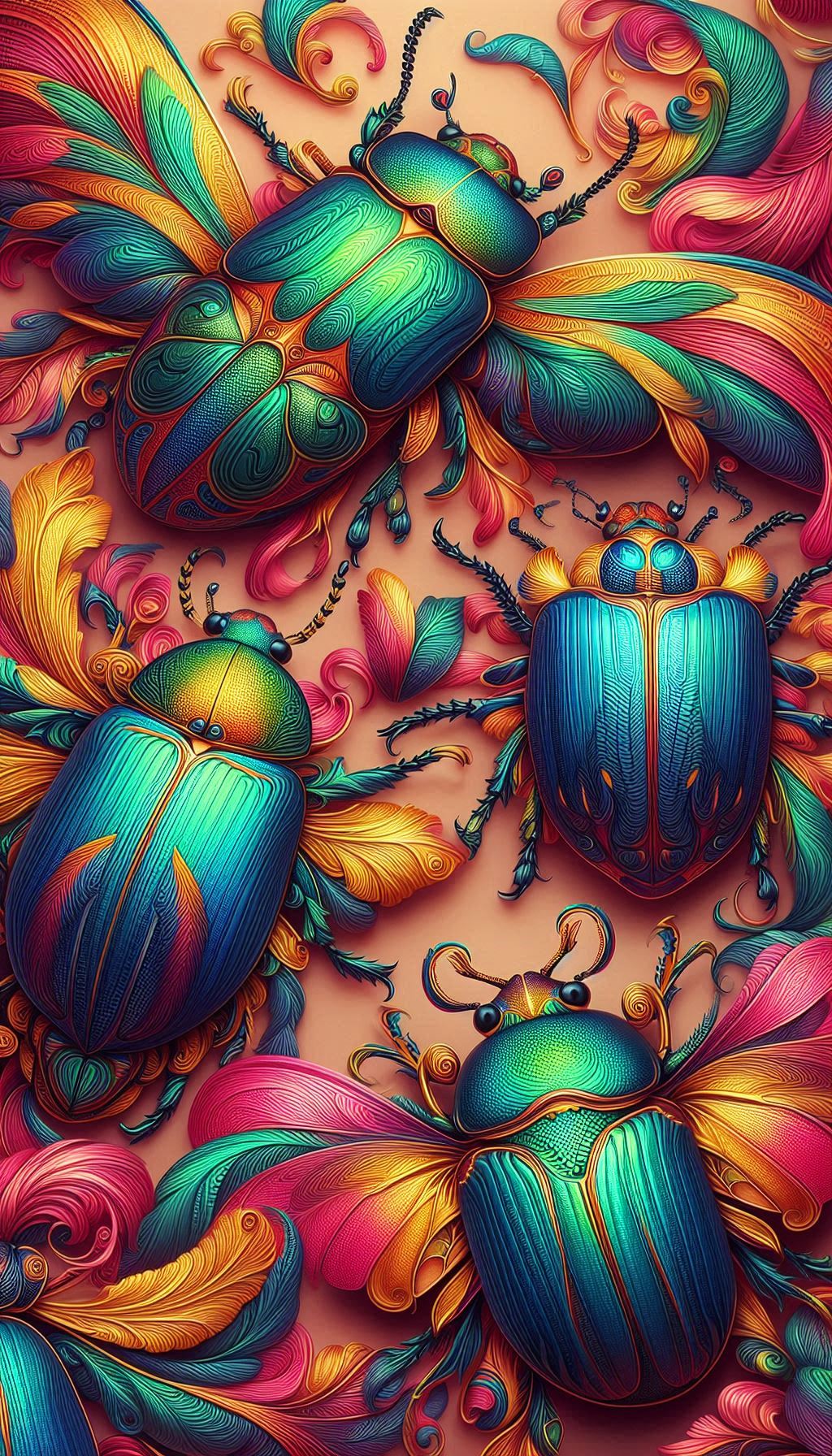 Vibrant Chrysolina Beetle Patterns A Unique Insect Wallpaper Collection