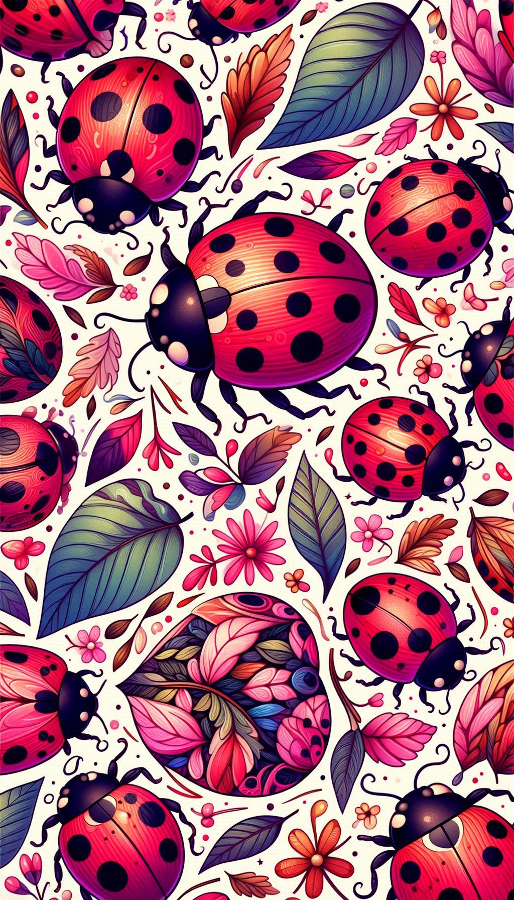 Vibrant Ladybug Patterns A Nature-Inspired Wallpaper Collection