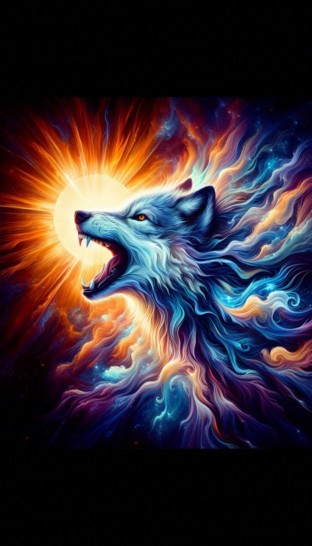 Wolf Roar as a Spirit Animal Symbolic and Mystical Artwork