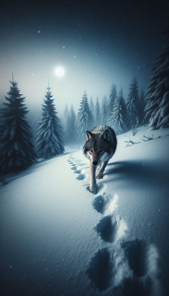 Wolf Tracking in the Snow Capturing the Essence of Surviva