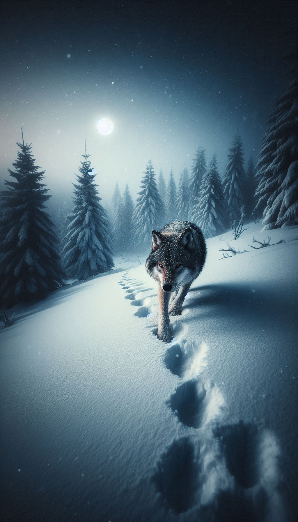 Wolf Tracking in the Snow Capturing the Essence of Surviva