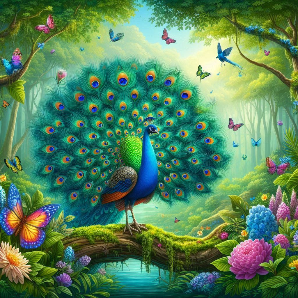 peacock colouring images