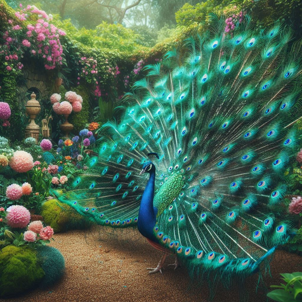 peacock drawing images with colou
