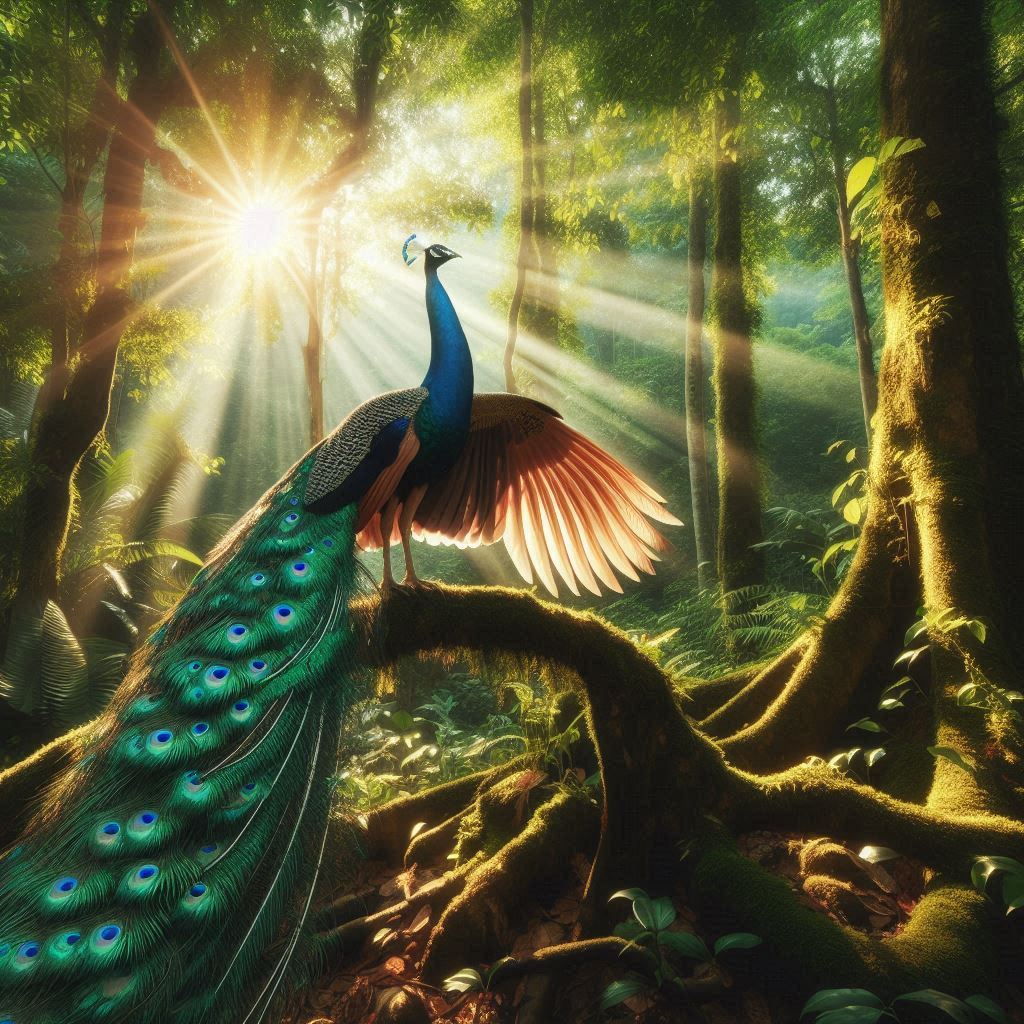 peacock painting images